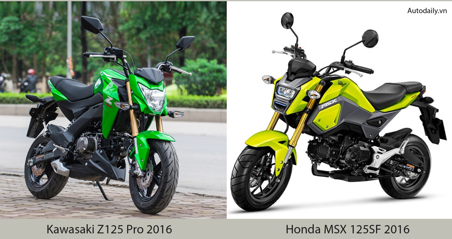 Hơn 90 triệu, chọn Honda MSX 125SF 2016 hay Kawasaki Z125?