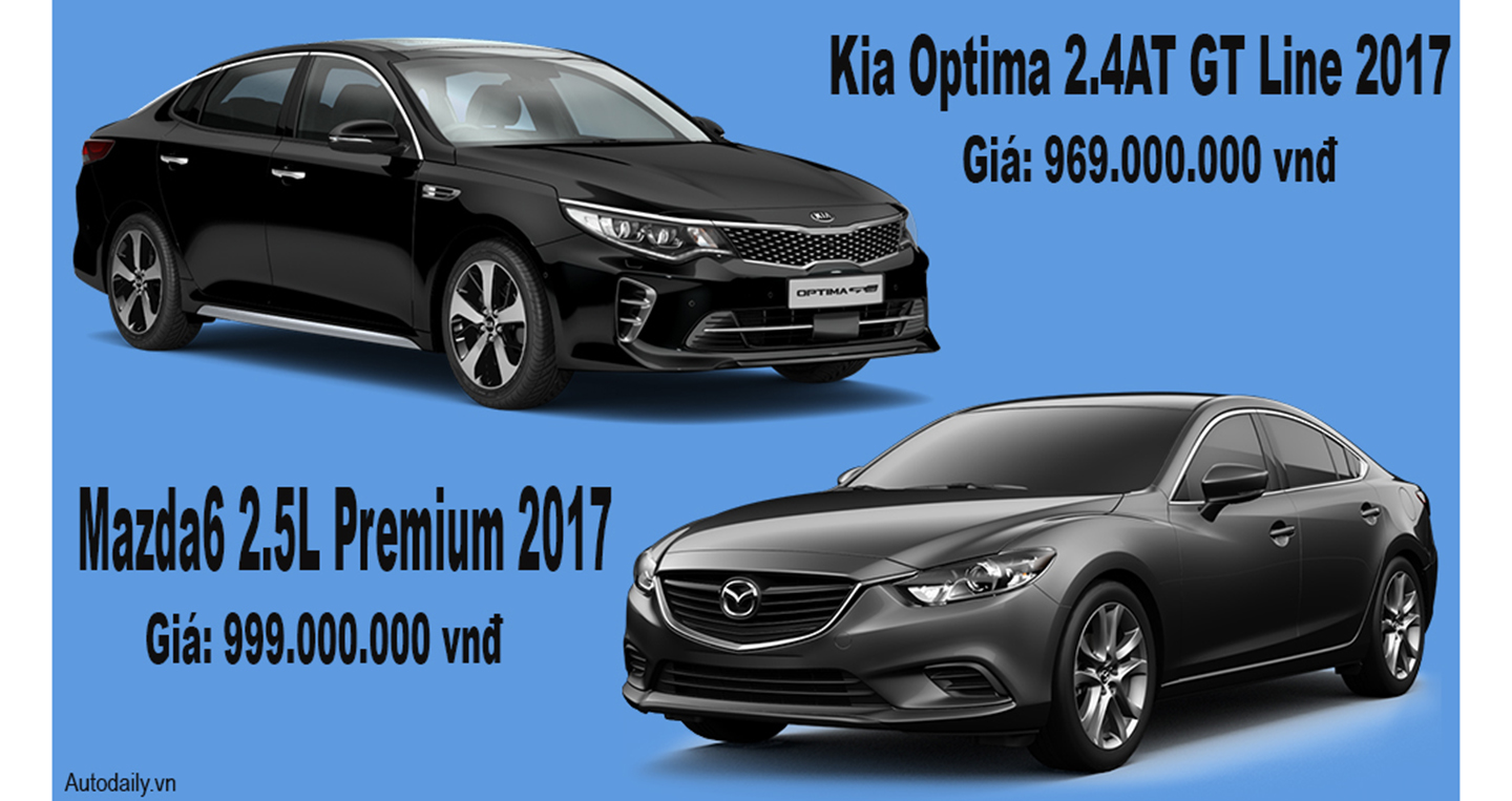 Tầm giá 1 tỷ, chọn Mazda6 2.5L Premium hay Kia Optima 2.4AT GT Line?
