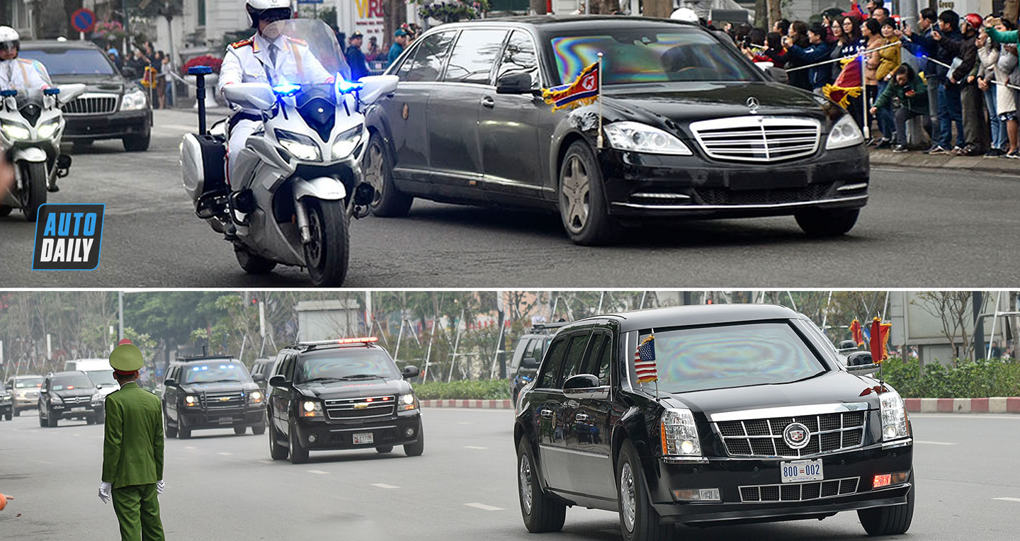 So sánh xe bọc thép Mercedes của ông Kim Jong Un và “Quái thú” của ông Trump