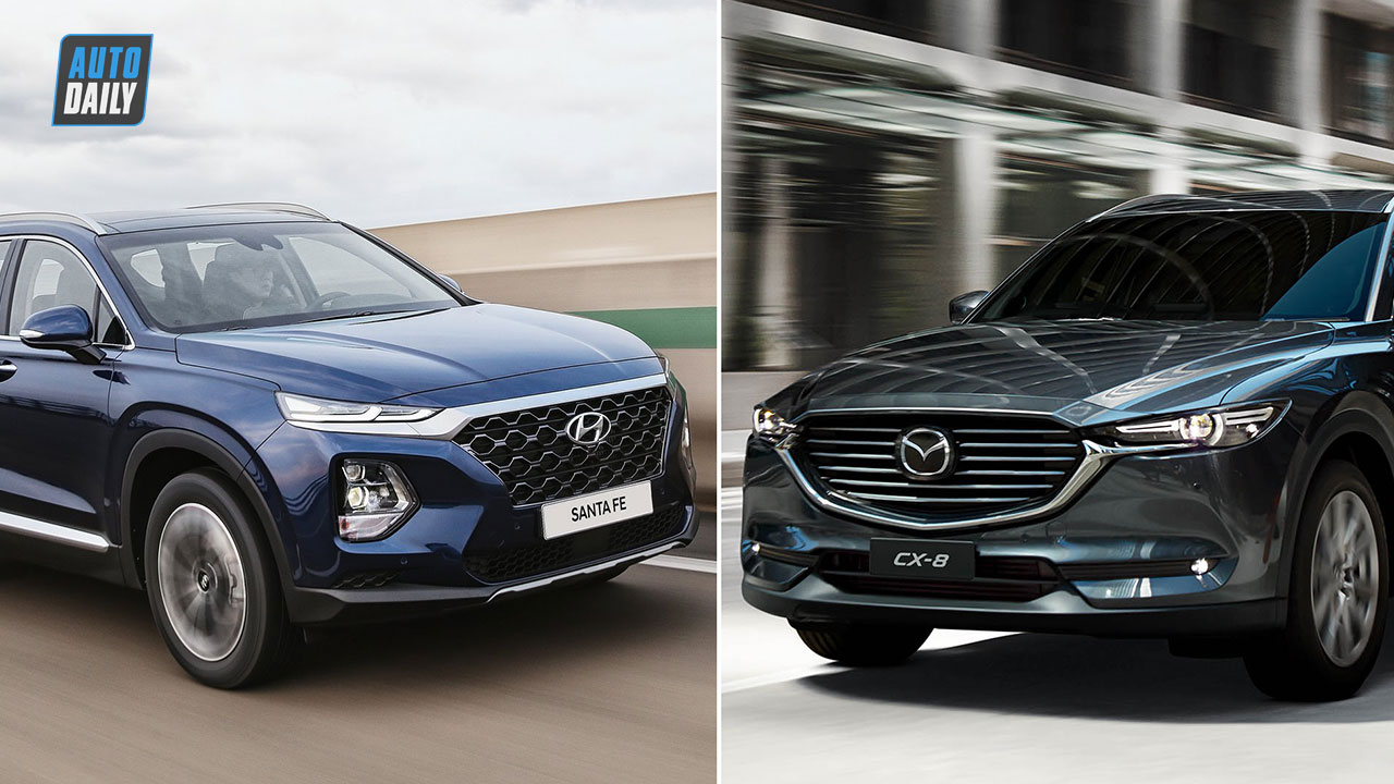 1,4 tỷ, chọn Mazda CX-8 Premium 2 cầu hay Hyundai SantaFe Premium 2 cầu?