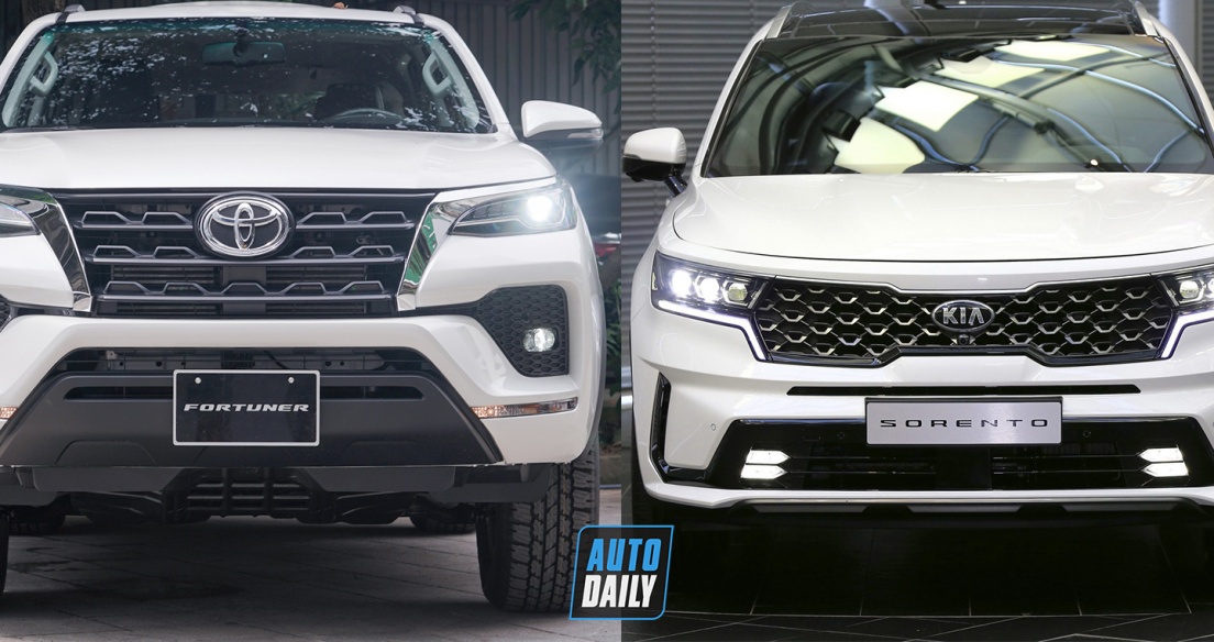 So sánh giá lăn bánh của Toyota Fortuner và Kia Sorento 2021
