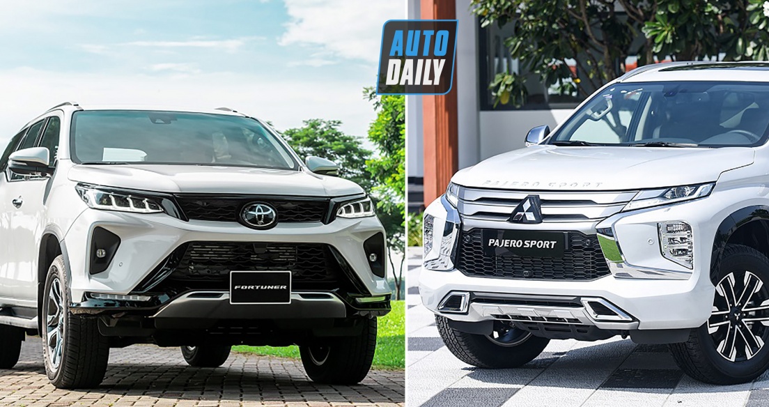 So sánh giá lăn bánh của Mitsubishi Pajero Sport 2020 và Toyota Fortuner 2021