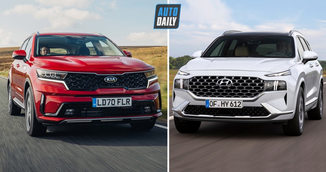 So sánh NGOẠI THẤT Kia Sorento 2021 và Hyundai SantaFe 2021