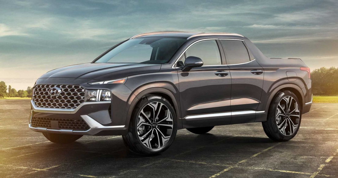 Ảnh phác họa bán tải Hyundai Santa Cruz với thiết kế như Santa Fe