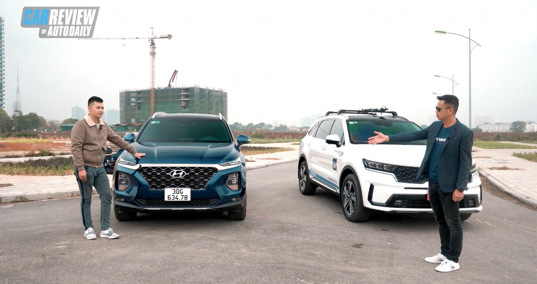 So sánh thực tế Kia Sorento 2021 và Hyundai SantaFe 2019 - Phần 1 - Ngoại thất, động cơ