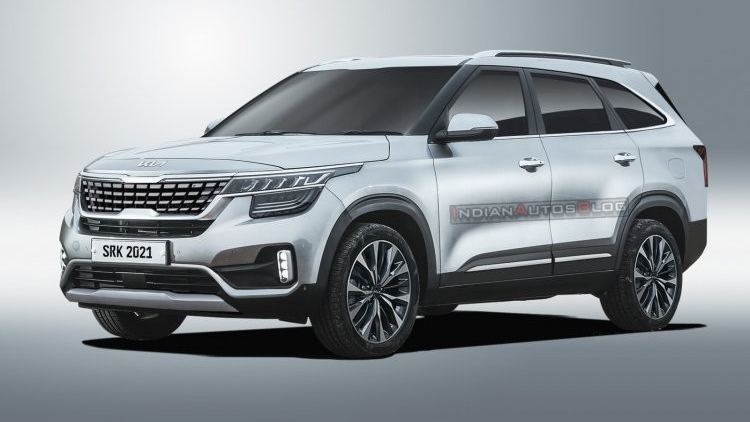 Ảnh phác họa Kia Seltos phiên bản 7 chỗ, đối thủ của Hyundai Alcazar