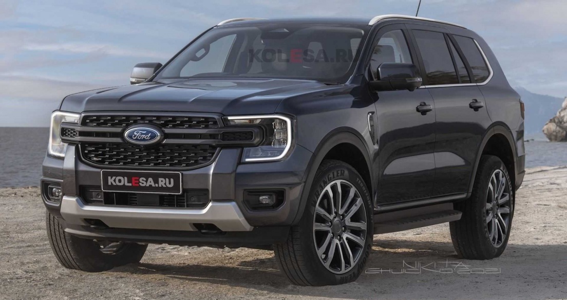 Bản phác họa thiết kế Ford Everest 2022 dựa trên những hình ảnh teaser