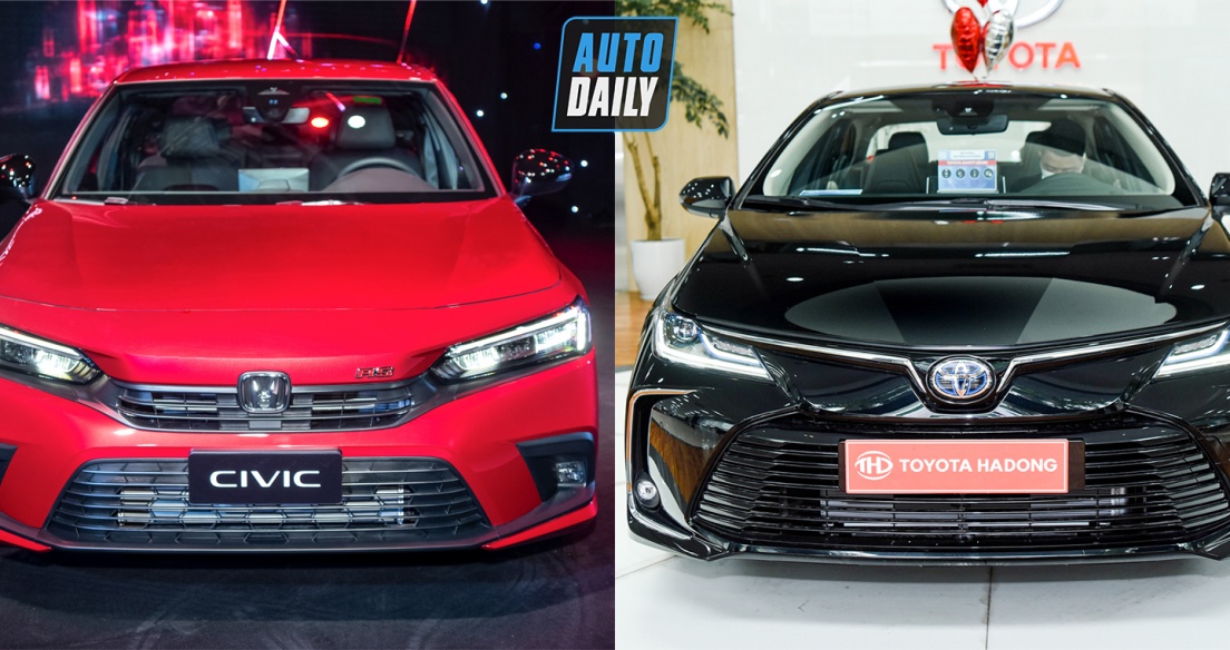 Chênh nhau 10 triệu đồng, chọn Toyota Corolla Altis Hybrid hay Honda Civic RS?