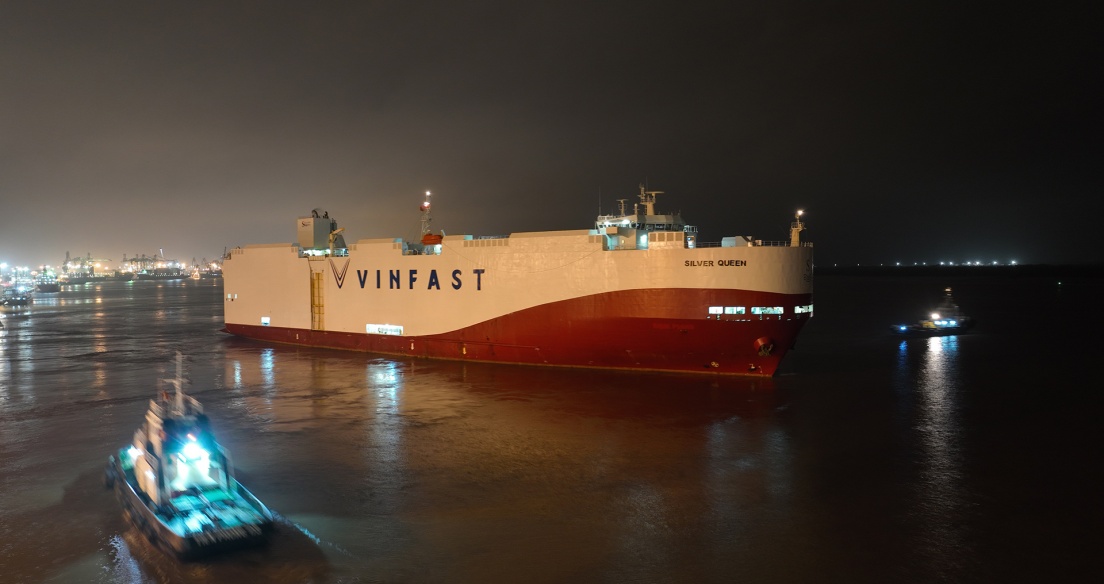 Tàu chở 999 xe VinFast VF8 chính thức rời cảng Hải Phòng, dự kiến 20 ngày nữa ở Mỹ
