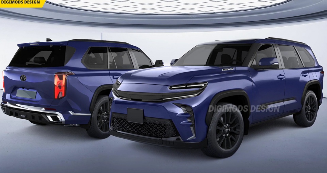 Ảnh phác họa thiết kế Toyota Fortuner 2024 với diện mạo cực ngầu