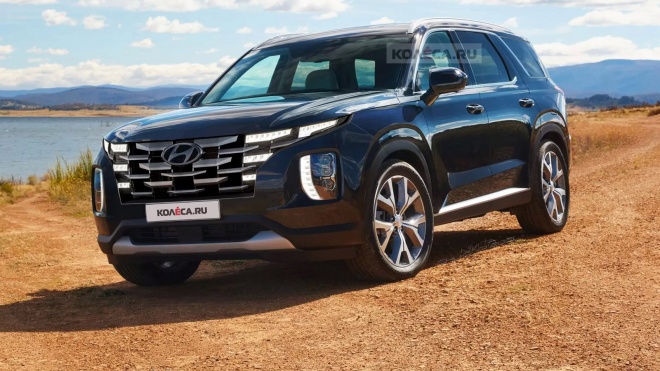 Ảnh phác họa thiết kế Hyundai Palisade nâng cấp lấy cảm hứng từ Tucson