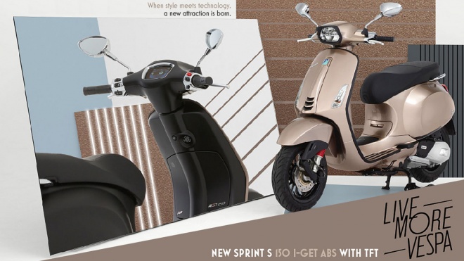 Ra mắt Vespa Sprint S 150 i-Get ABS 2021 với 2 màu mới, màn hình điện tử