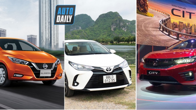 So sánh giá lăn bánh của Nissan Almera 2021 với Toyota Vios 2021 và Honda City 2021