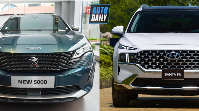 1,3 tỷ, chọn Peugeot 5008 GT hay Hyundai Santa Fe 2021 máy dầu Cao cấp?