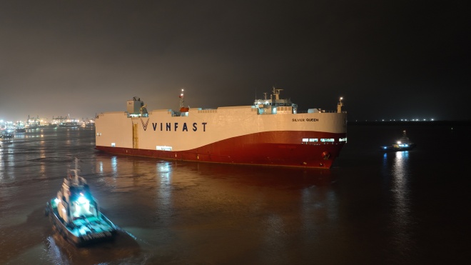 Tàu chở 999 xe VinFast VF8 chính thức rời cảng Hải Phòng, dự kiến 20 ngày nữa ở Mỹ