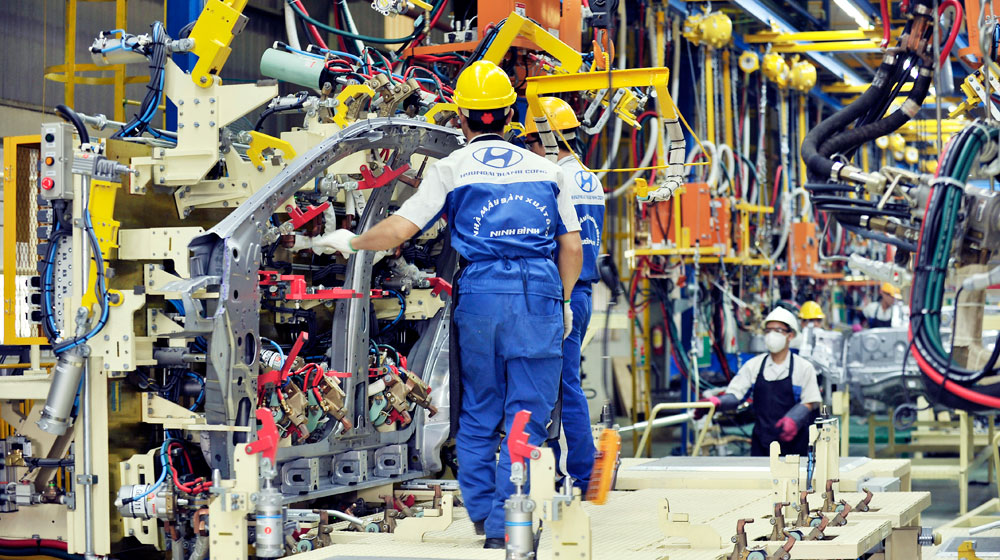 Choáng với dây chuyền hàn Hyundai Santa Fe 