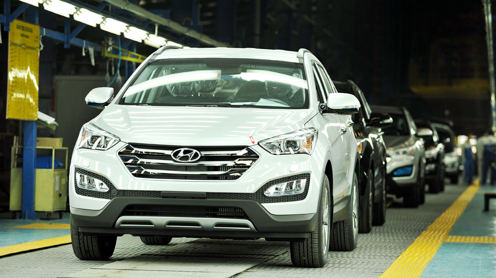 Choáng với dây chuyền hàn Hyundai Santa Fe 