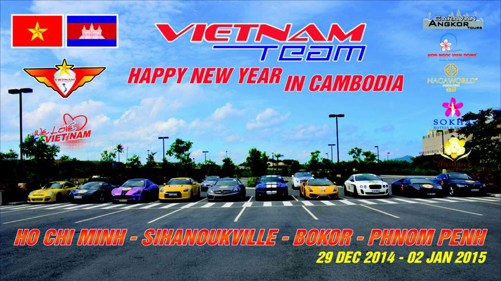 Người Việt mang hàng chục siêu xe sang Campuchia viet nam team.jpg