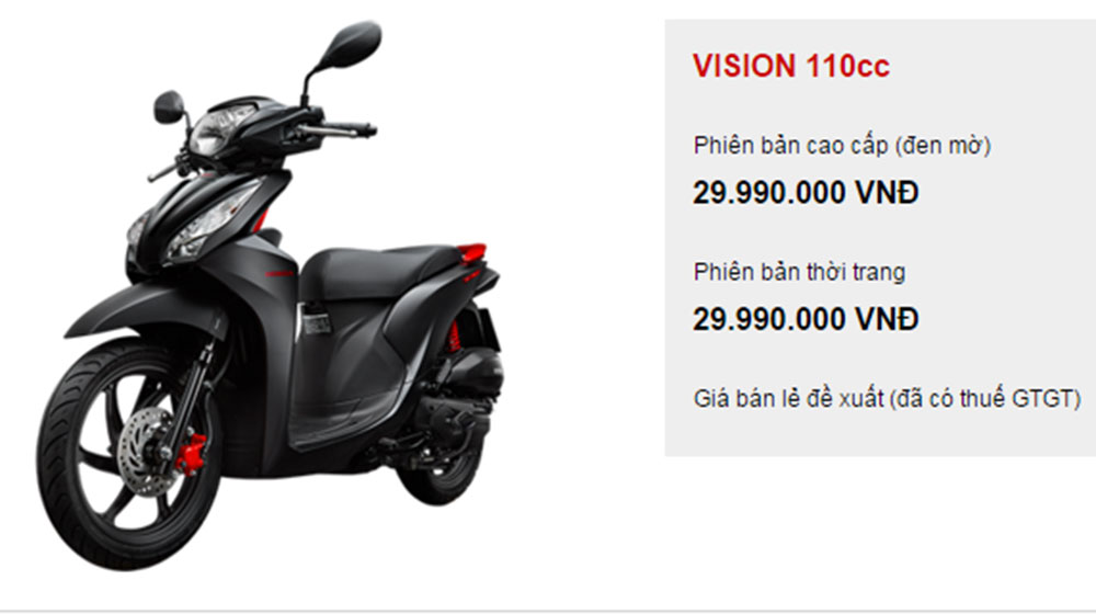 Giá xe máy Honda cập nhật tháng 12/2015 Vision.jpg