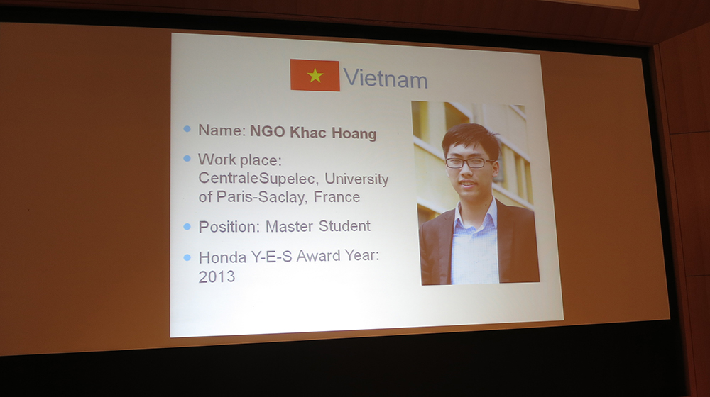 Honda chung tay vì nền khoa học công nghệ Việt Nam 5. Thành viên Ngô Khắc Hoàng - Một trong ba đại diện của Việt Nam tại diễn đàn Honda Y-E-S.JPG