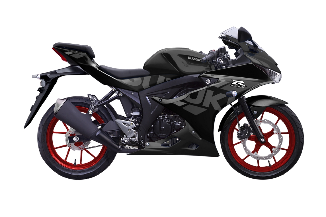 Suzuki GSX-R150 2021 diện áo mới đậm chất thể thao hơn, giá từ 74,99 triệu Suzuki GSX-R1500 2021 màu đen đi cùng với mâm đỏ.jpg